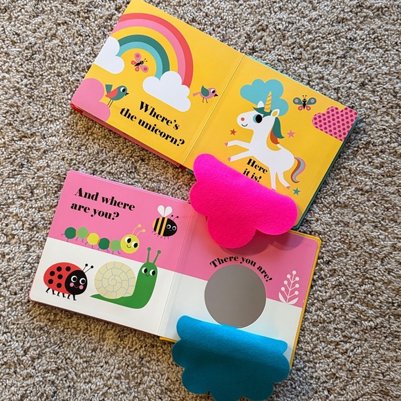 3/$25 🪩 Unicorn & Ladybug Lift the Flap Board Book Bundle | Toddler + Baby Books - Picture 3 of 4
